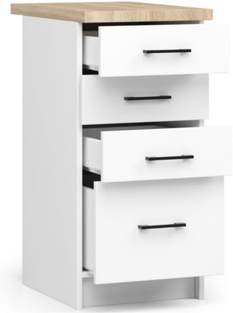 Keukenkast met Werkblad - Kast met Lades - Keuken Opbergen - Modulair Systeem - 40 cm Bree
