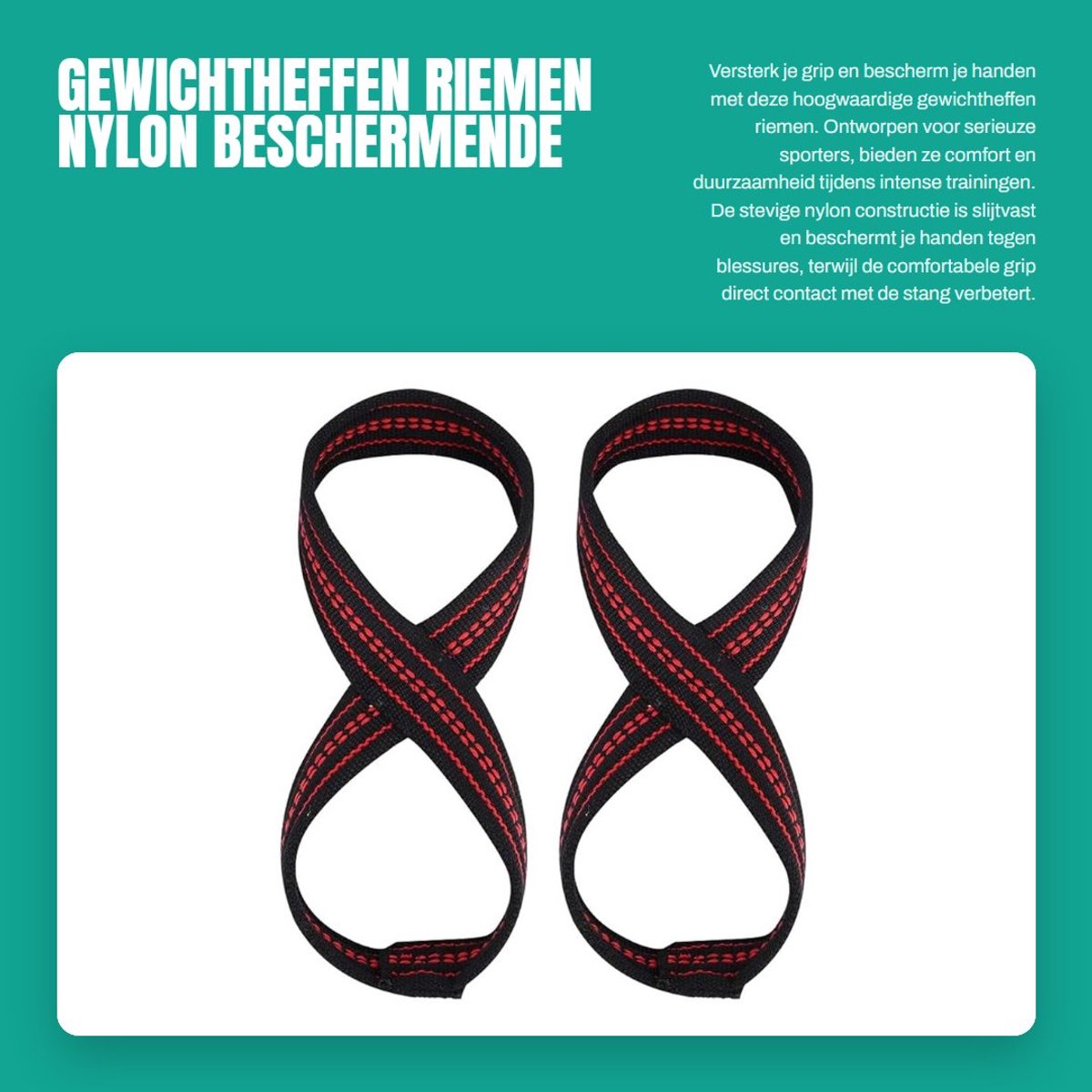 Dailygoods- Gewichtheffen Riemen - Hoogwaardig Nylon - Beschermende Hulzen - Duurzaam - Slijtvast - Verstelbaar - Geschikt voor Pull-up en Deadlift - Gewichthefriemen