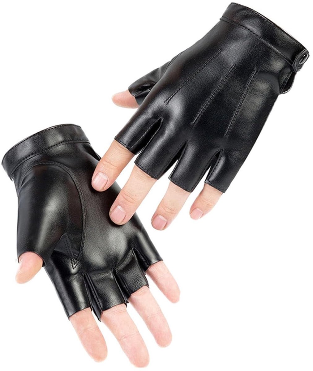 Dailygoods- Rijhandschoenen Vingerloos - Halve Vinger Handschoenen - Kunstleer - Multifunctioneel - Voor Fietsen/Motorrijden - Uniek Design