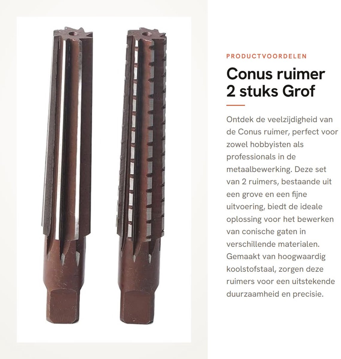 Dailygoods- Ruimer Set - Grof/Fijn Morse Conus - Koolstofstaal - Handruimer - Hoge Precisie - 2 Stuks - Boor