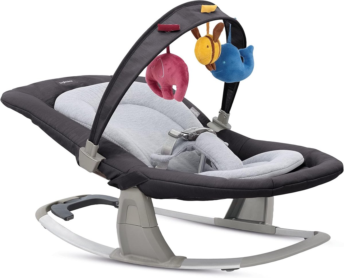 Baby Hangmat - Baby Lounger - Ontspanning Baby - Met Muziekdoos - 85 cm - Zwart/Wit