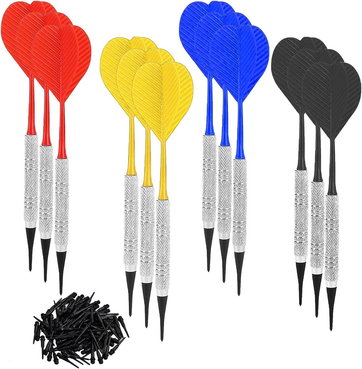 Dartpijlen Set - Zachte Darts - Thuis Spelen - Duurzaam Kunststof - 12 Stuks - Multi-color