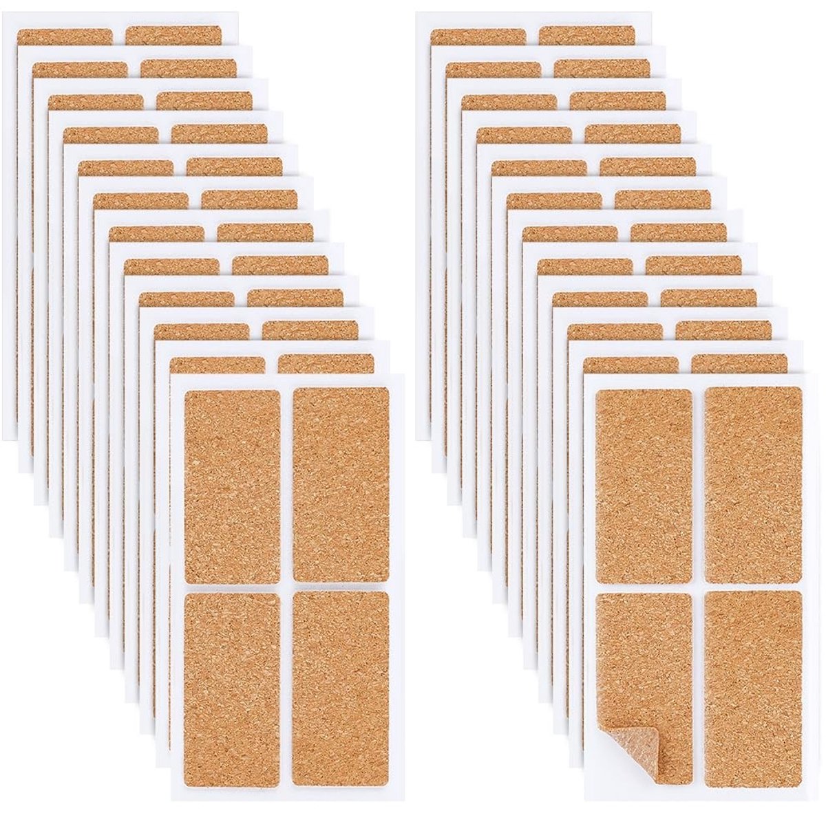 Dailygoods- Cork Labels 120 Stuks - Zelfklevende Etiketten - Organisatie - Creatieve Klussen - Natuurlijke Esthetiek - 60x30mm