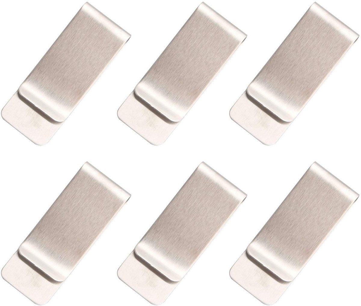 Dailygoods - Slank Metaal Geld Clip - Retro Messing Geld Clip - Draagbare Zilver - Metalen Bill Clips - Handig voor dagelijks gebruik - 6 stuks