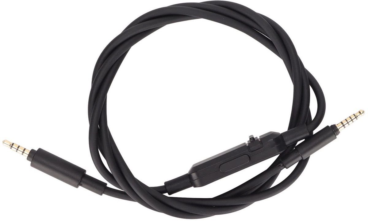 Dailygoods - Headsetkabel - Vervangend koptelefoonsnoer - Zwart - 3,5 mm aansluiting - Geschikt voor Beyerdynamic 300 2e generatie - 1,3 m