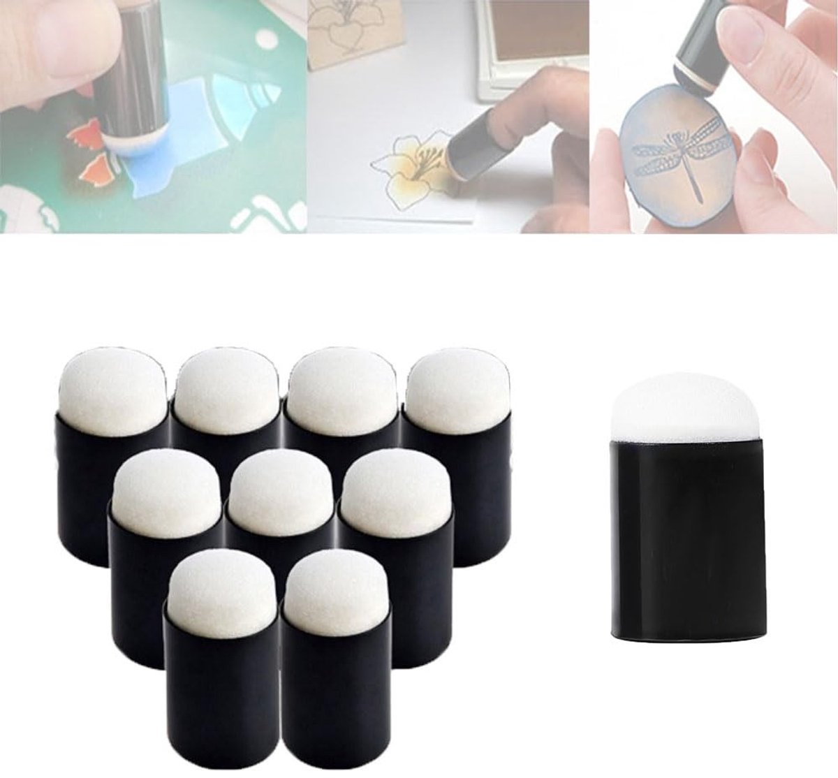Dailygoods- Vingerspons 10 Stuks - Duurzaam - Kunststof - Veilig - Comfortabel - Geschikt voor Vingerverven - Vingerschilderen