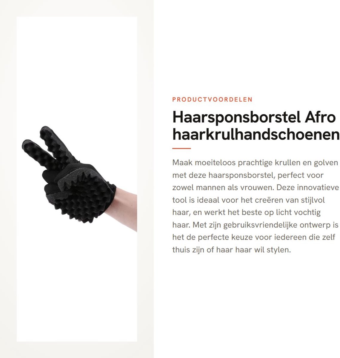 Dailygoods- Haarsponsborstel - Afro Haarkrulhandschoenen - Stylinggereedschap voor Mannen/Vrouwen - Magische Tool voor Krullen - Zwarte Spons - Afmetingen 22x15 cm - Haarspons