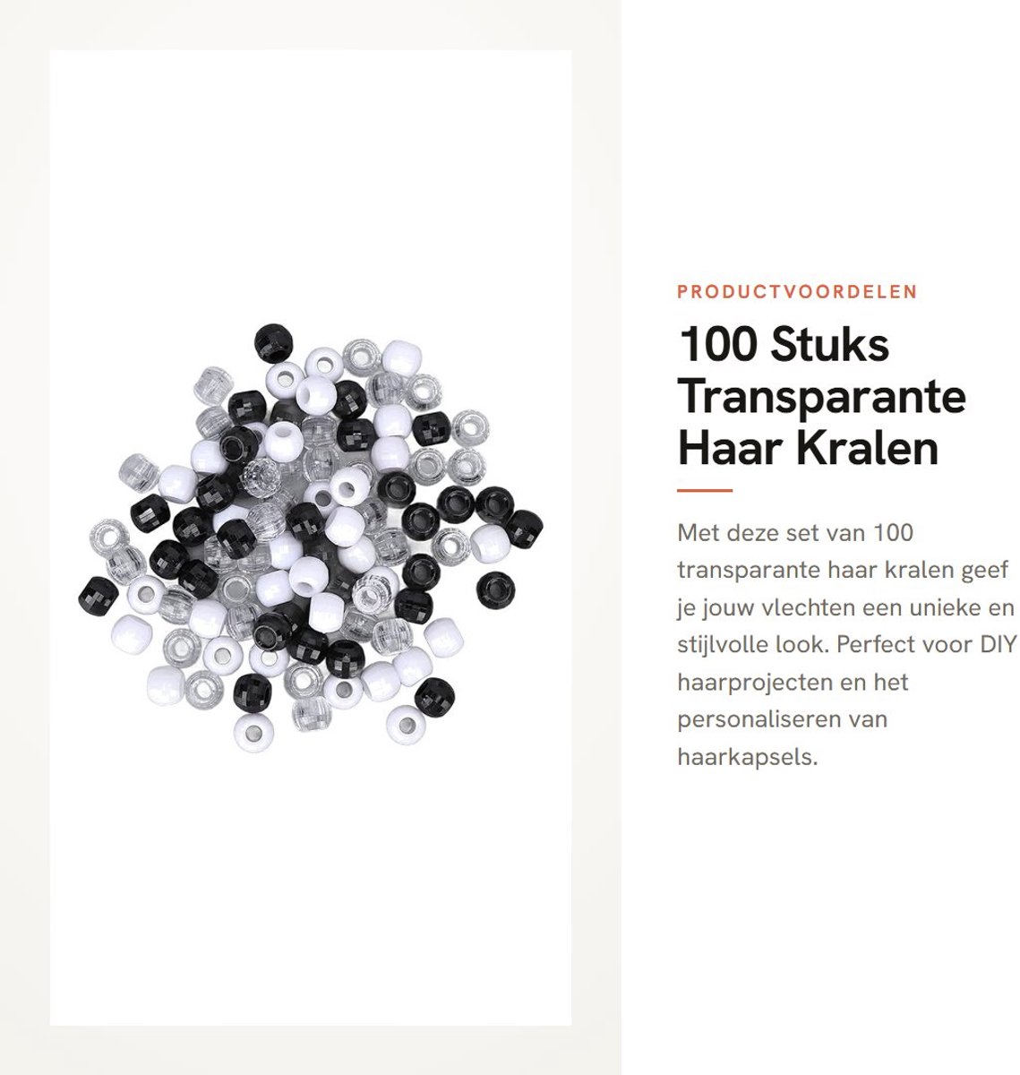 Dailygoods- Haarkralen 100 Stuks - Plastic Kralen - Haarverlengingsringen - DIY Vlechten - Armbandkralen - Veelzijdig Gebruik