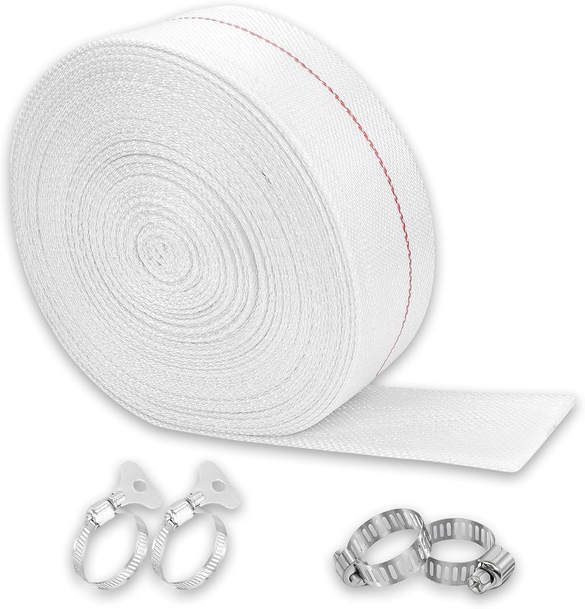 Geweven slang - Platte slang - Afwatering en irrigatie - Hoge doorstroming - 10 meter 32 mm - Wit