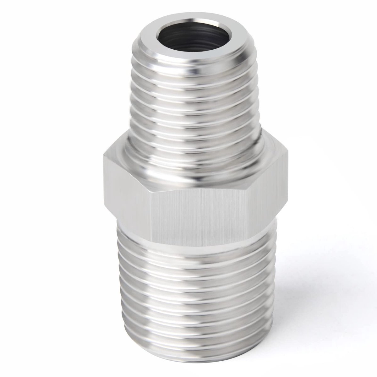 Dailygoods- Verloopstuk 1/2" x 1/4" BSP - Zeskantige Koppeling - Roestvrij Staal 304 - Industrieel - Voor Water/Lucht/Gas/Olie - Veelzijdig Gebruik