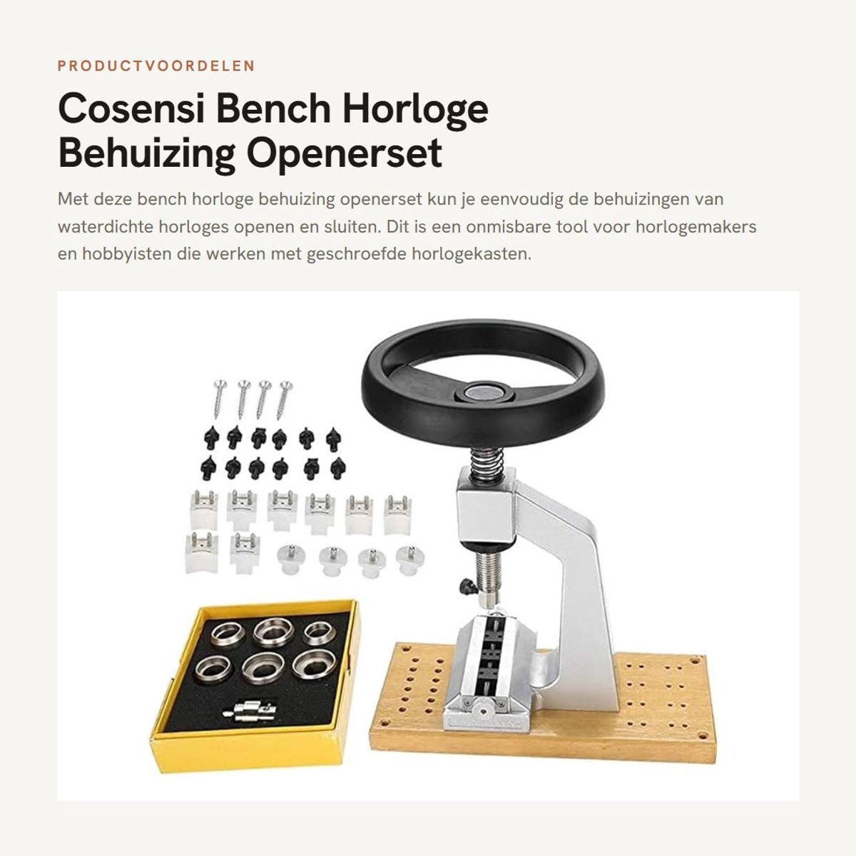 Dailygoods - Bench Horloge Behuizing Openerset voor Waterdichte Horloges