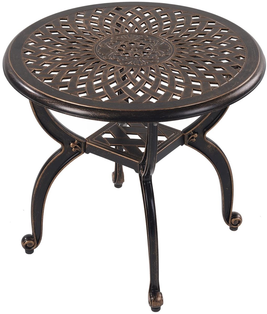 Dailygoods- Bijzettafel Weerbestendig - Bijzettafel Buiten - Patio/Bistrotafel - Aluminium Tafel - Compact 47 cm Hoog - Onderhoudsvriendelijk - Tuinmeubel