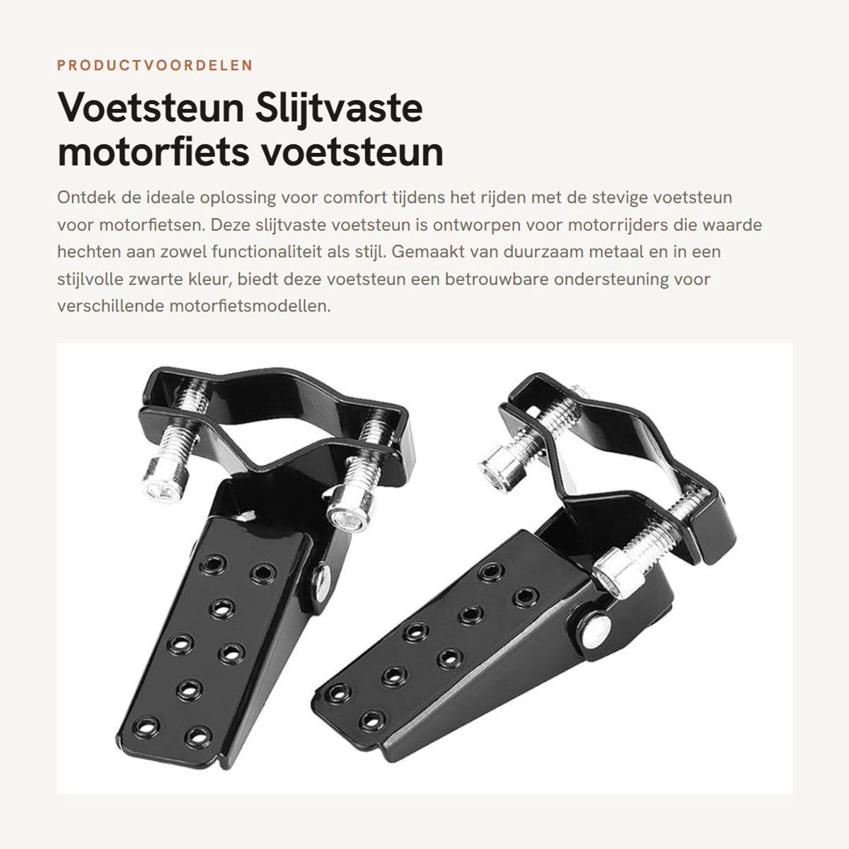 Dailygoods- Voetsteun Slijtvaste Motorfiets - Dunne Voetsteun - Metalen Voetsteunen - Hoogwaardig Materiaal - Zwart - 1 Paar - Motorfietssteunen