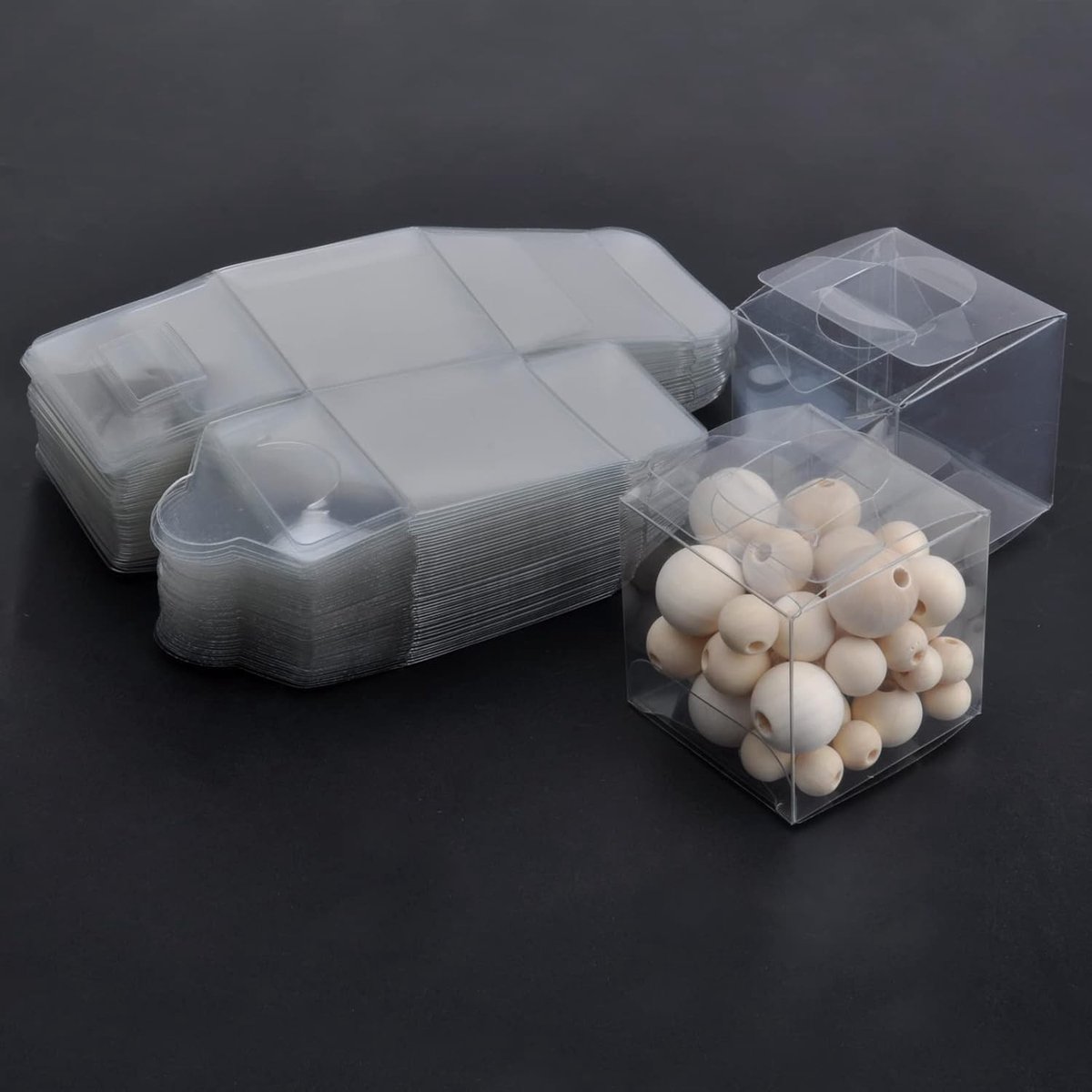 Dailygoods- Geschenkdoos Doorzichtig - 50 Stuks - 5 x 5 x 5 cm - Vierkante Plastic Dozen - Gastgeschenken - Bruiloften - Feesten - Cadeaudoos
