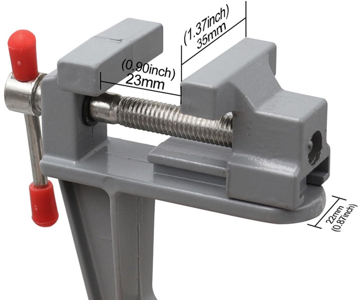 Dailygoods- Bankhamer - Mini Bankvise 360 Graden Draaibaar - Precisiewerk - Houtbewerking - Metaalbewerking - Verstelbare Drukknop - Mini Vise
