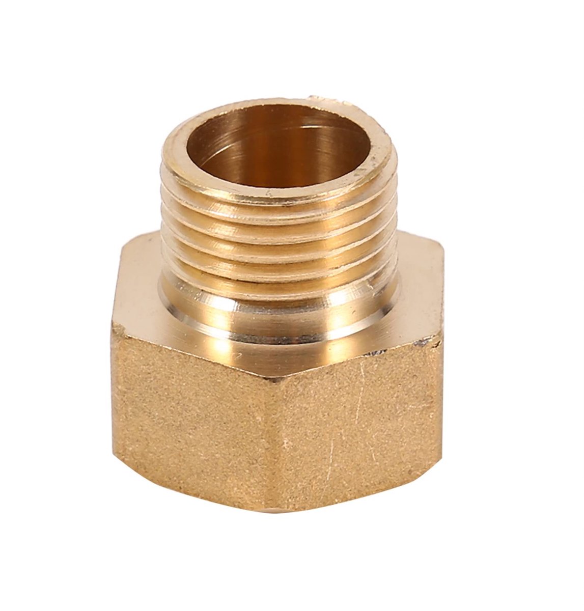 Dailygoods - Messing buisfitting reducerende bus - 22mm tot 15mm slang adapter - Goud - Verloopstuk - Ideaal voor water en gas - Geschikt voor diverse...