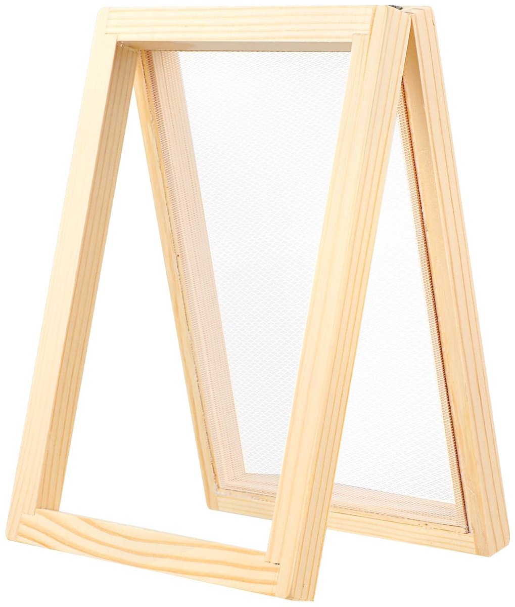 Dailygoods- Papierproductieframe A6 - Houten Zeefgereedschap - DIY Papierambachten - Droogbloemen - Natuurlijk Hout - Afmetingen 18 x 13 cm - Papierzeef