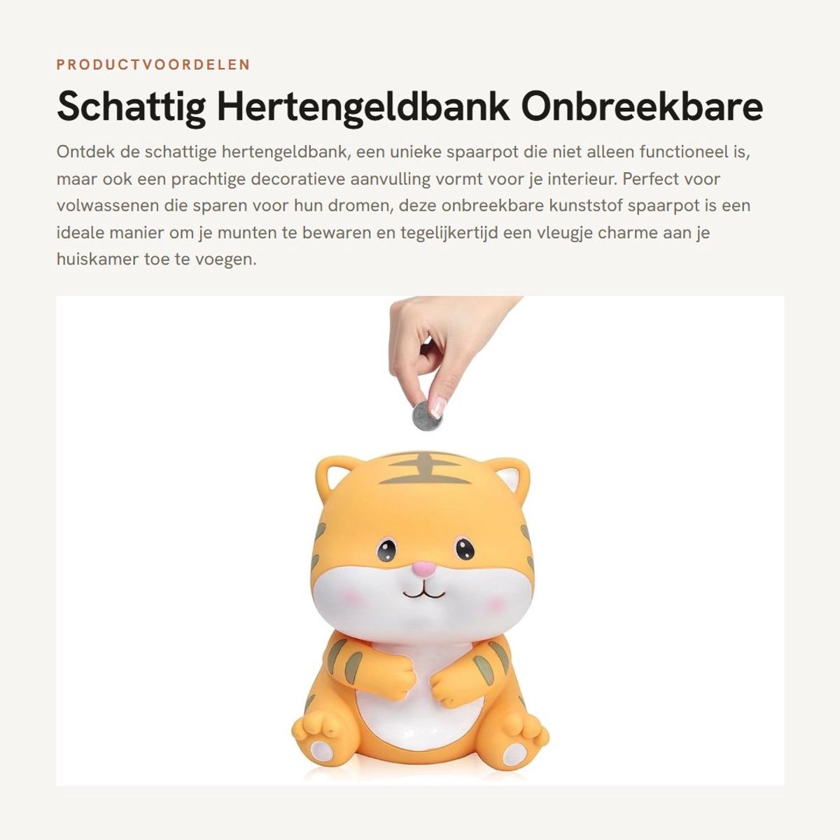 Dailygoods- Spaarpot Onbreekbaar - Spaarpot Volwassenen - Dierenspaarpot - Huiskamerdecoratie - Lichtgewicht - 14 x 12,5 cm - Spaarvarken