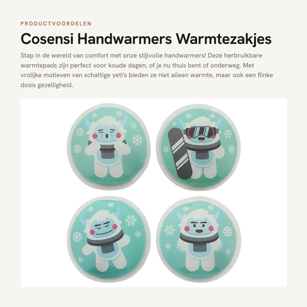 Dailygoods- Handwarmers Oplaadbaar - Herbruikbare Warmtezakjes - Warmtepads - Set van 4 - Zachte Hoes - Tot 55 Graden