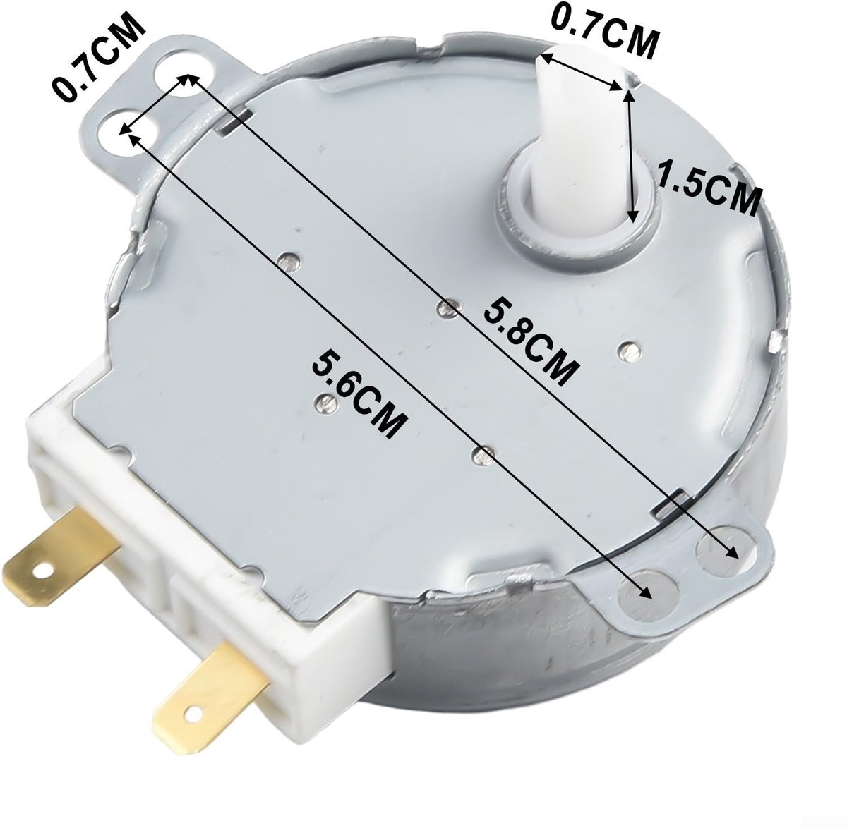 Dailygoods- Draaitafel Motor Vervanging - Geschikt voor Galanz Magnetron - Schachtdiameter 0,7 cm - Schachtlengte 1,5 cm - Eenvoudig te installeren - Duurzaam en betrouwbaar - Magnetronmotor