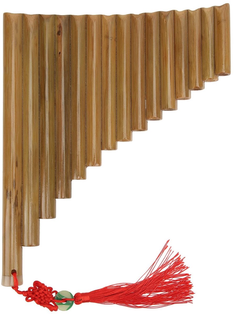 Dailygoods- Panfluit 15 Pijpen - Traditioneel Chinees Instrument - Milieuvriendelijk Bamboemateriaal - Geschikt voor Beginners - Eenvoudig te Leren - Fluit