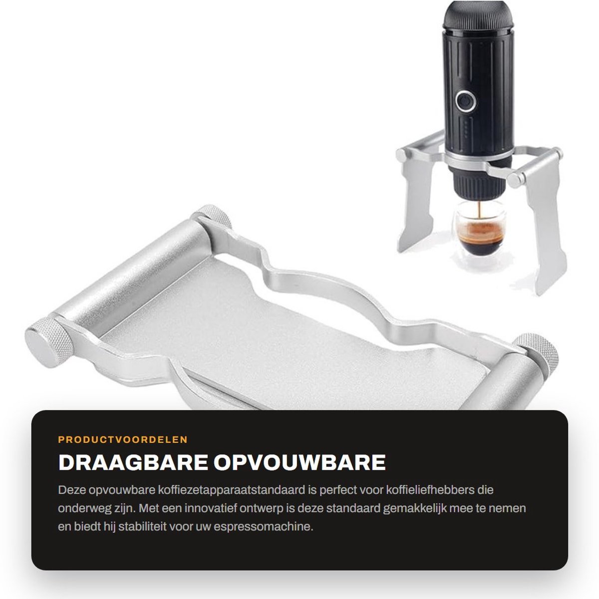 Dailygoods- Koffiezetapparaatstandaard Opvouwbaar - Draagbare Houder - Aluminiumlegering - Compact - Lichtgewicht - Ideaal voor Camping - Koffiestandaard