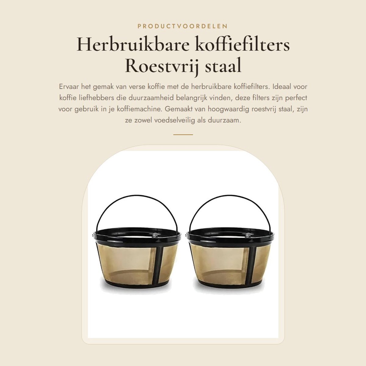 Dailygoods- Koffiefilters 2 stuks - Herbruikbaar - Roestvrij Staal - Kegelvorm - Vaatwasmachinebestendig - Effectieve Filter - Koffiefilter