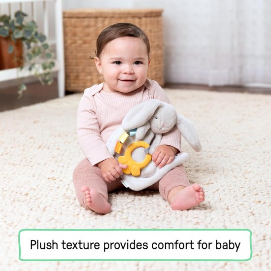 Knuffeldoekje Baby - Zachte Knuffel - Baby Kalmeren - Met Bijtring - 23 cm - Konijn — afbeelding 5