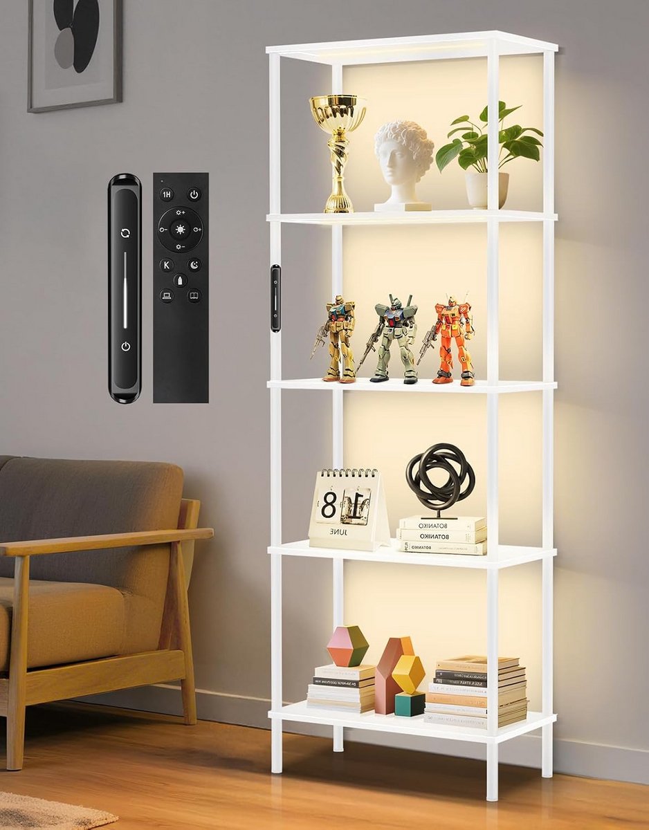 Boekenplank met LED - Staande Lamp - Decoratief Verlichten - Dimbare Kleurtemperatuur - 60
