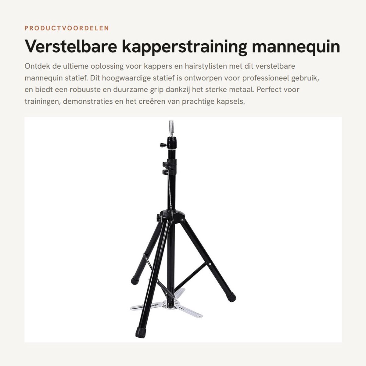 Dailygoods- Mannequin Hoofd Verstelbaar - Kappersstatief - Robuust - Duurzaam - Hoogwaardig Metaal - Comfortabel Gereedschap - Kappersstand
