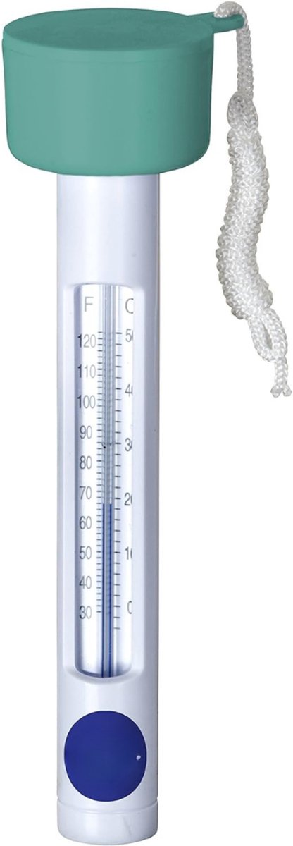 QUOVO® Zwembad Thermometer - Waterthermometer - Zwembad Thermometer Drijvend - Wit - 8cm x 8cm x 15cm