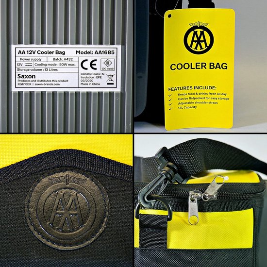 Koeltas - Koelbox - Picknicks en uitjes - 12 volt aansluiting - 13 liter - Zwart — afbeelding 4