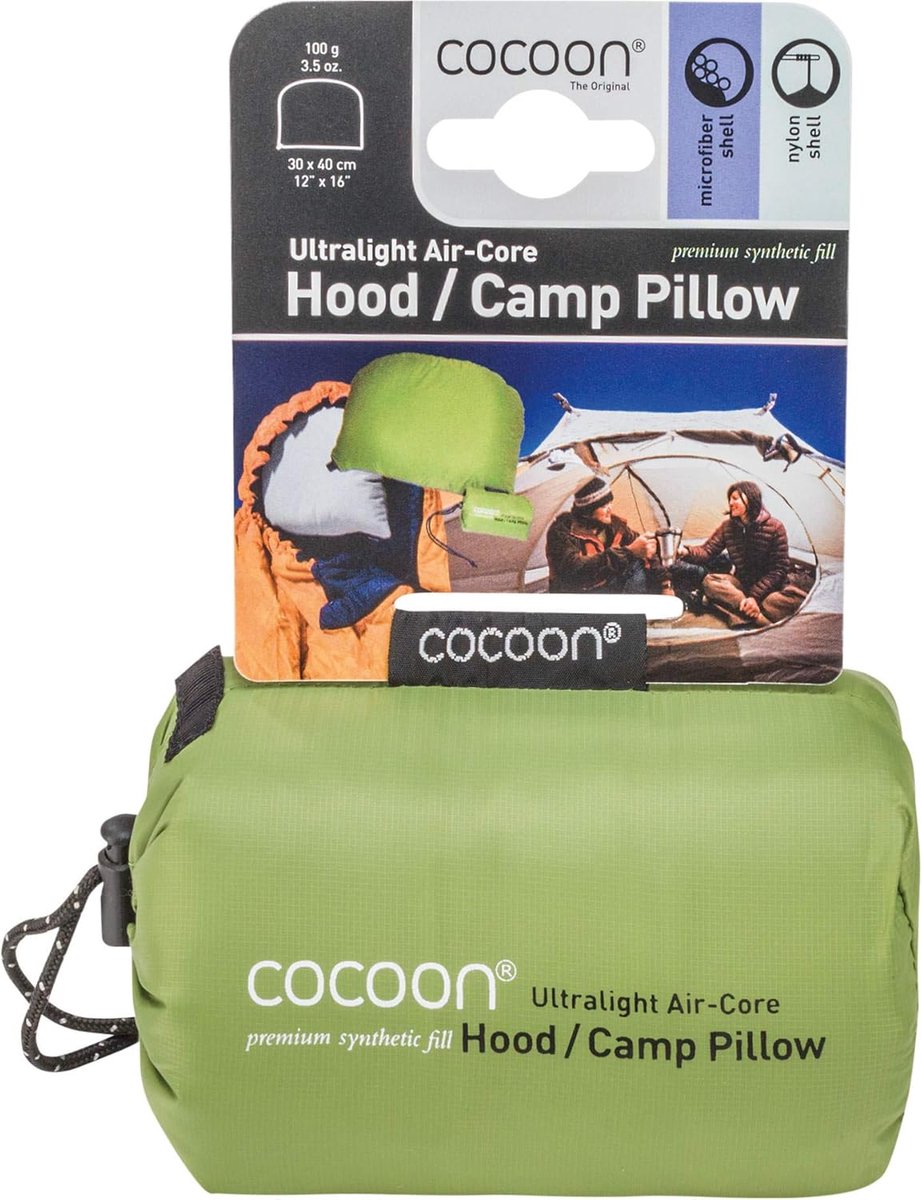 Opblaasbaar Kampeerkussen - Reis Kussen - Comfortabel Slapen - Lichtgewicht & Compact - 28x37cm - Groen
