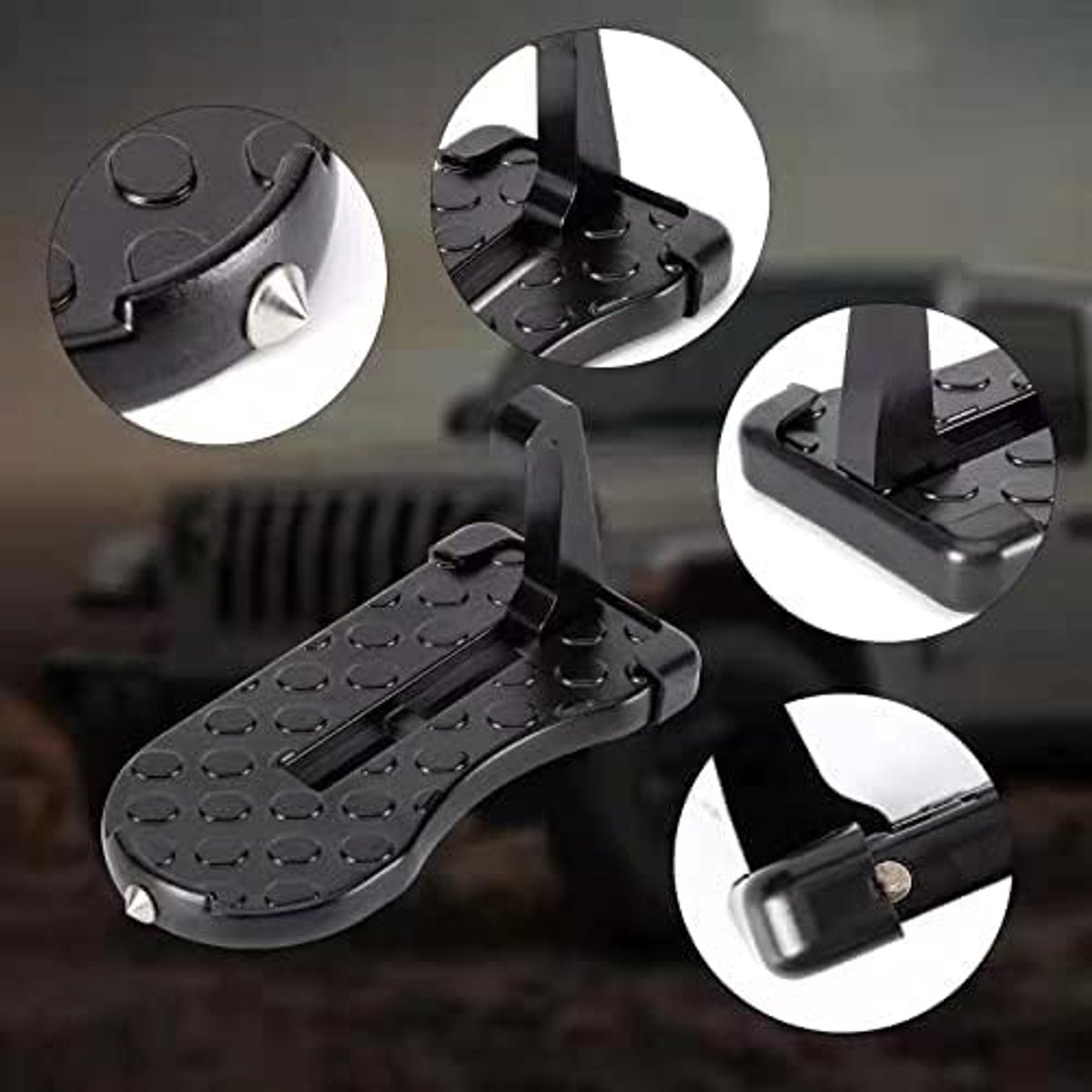 Autodeurtrede - Opvouwbare ladder - Auto toegang - Veiligheidshamer functie - 17 cm lengte - Zwart