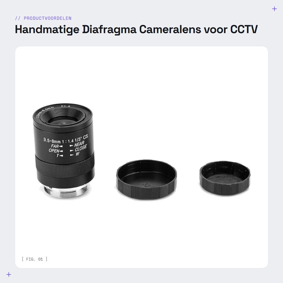 Dailygoods- Cameralens 3,5-8 mm - Handmatig Diafragma - CS-montage - CCTV-beveiligingscamera - 720P HD - Aluminiumlegering - Beveiligingslens
