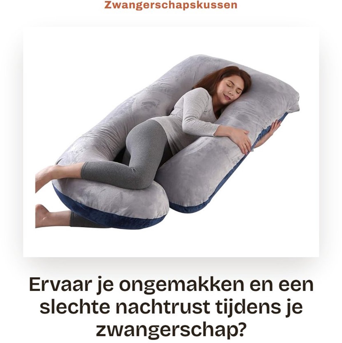 Dailygoods- Zwangerschapskussen U-vormig - Full Body Kussen - Ondersteuning - Wasbare Hoes - Comfortabel Slapen - Vermindert Vermoeidheid - Slapenkussen