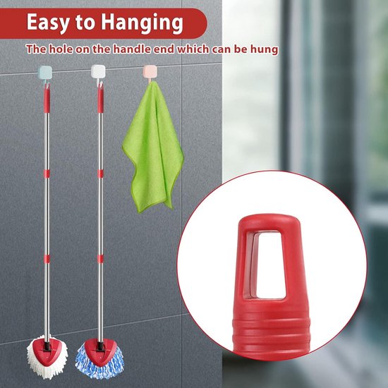 Dweil Handvat - Vervangende Stok - Vloeren Reinigen - Uitschuifbaar - 30-60 Inch - Rood — afbeelding 5