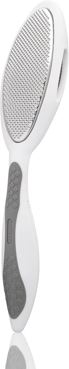 Voetrasp Dubbelzijdig - Eeltvijl - Voetverzorging - Ergonomische Softtouch Grip - 8 x 3 x 28 cm - Grijs