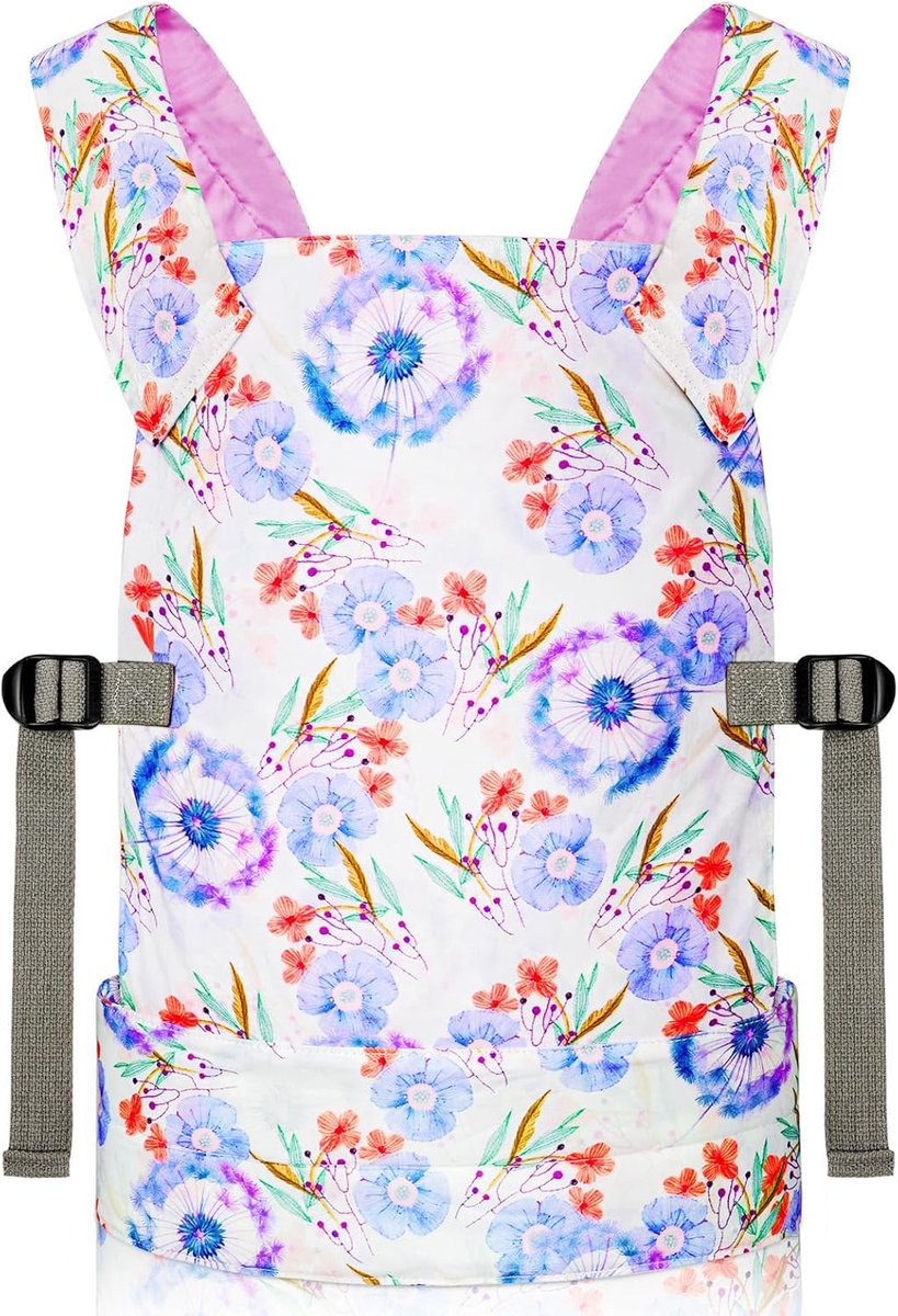 Poppendrager Rugzak - Draagtas Poppen - Rollenspel Kinderen - Verstelbare Banden - 35-45 cm Poppen - Paars Rood
