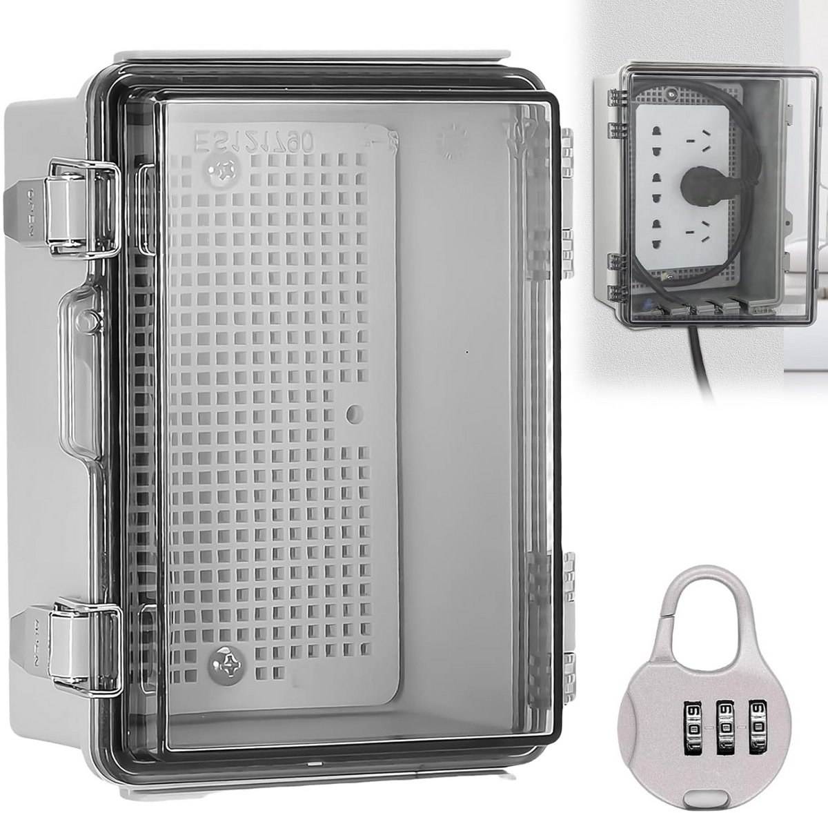 Verdeelbox Waterdicht - Aansluitkast Buiten - Elektrische Installatie - Transparant Slot - 220x170x110 mm - Grijs