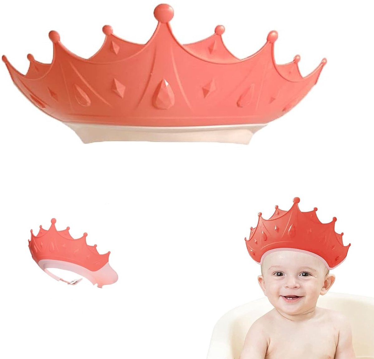 Dailygoods- Babyshampoomuts Waterdicht - Douchemuts Kind - Badmuts Voor Kinderen - Oog- en Oorbescherming - Verstelbaar - Lichtgewicht en Duurzaam
