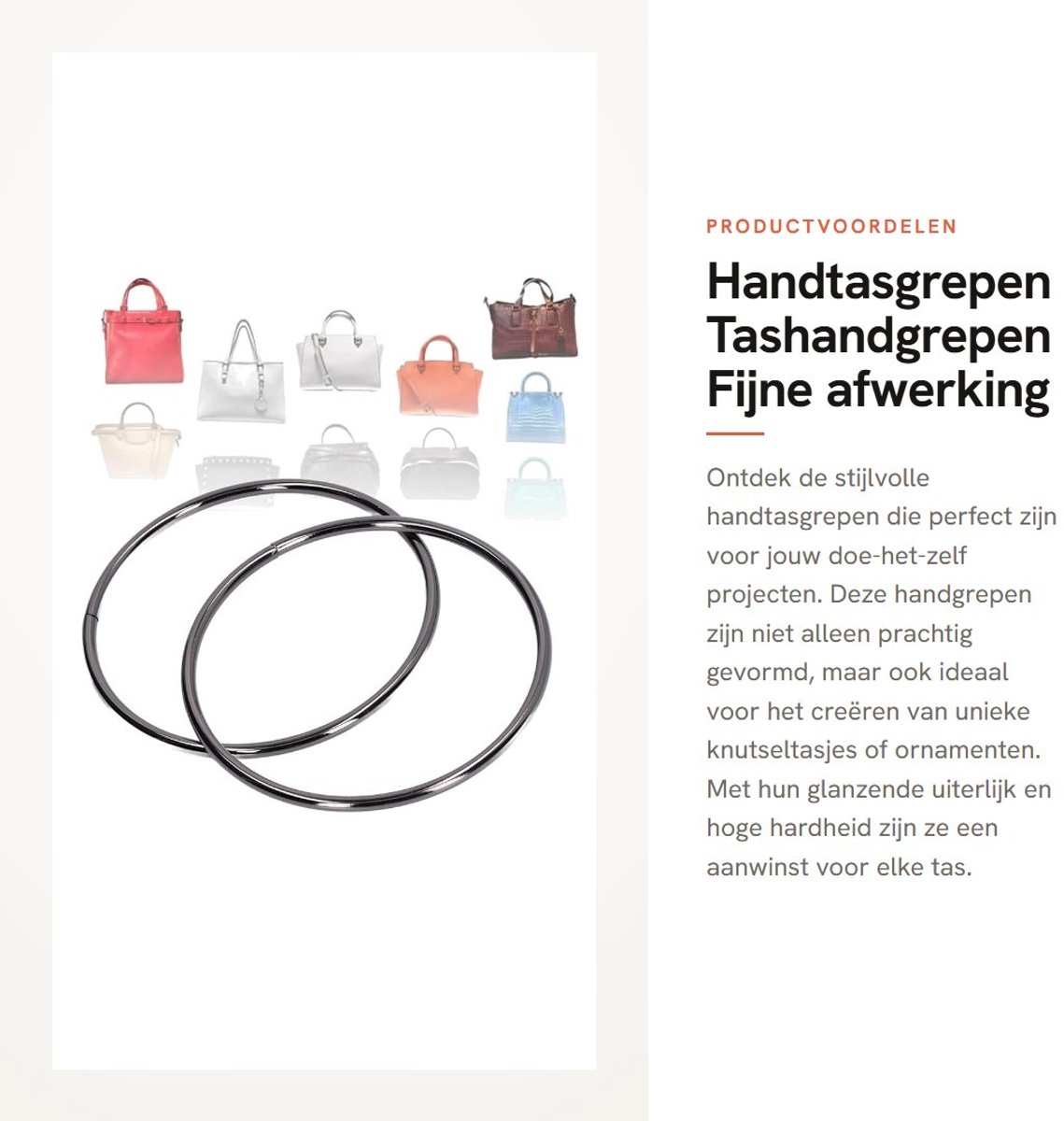 Dailygoods- Handtasgrepen Glanzend Uiterlijk - IJzeren Materiaal - Hoge Hardheid - Ronde Handgrepen - Duurzaam - Doe-Het-Zelf Ornamenten - Tasgrepen