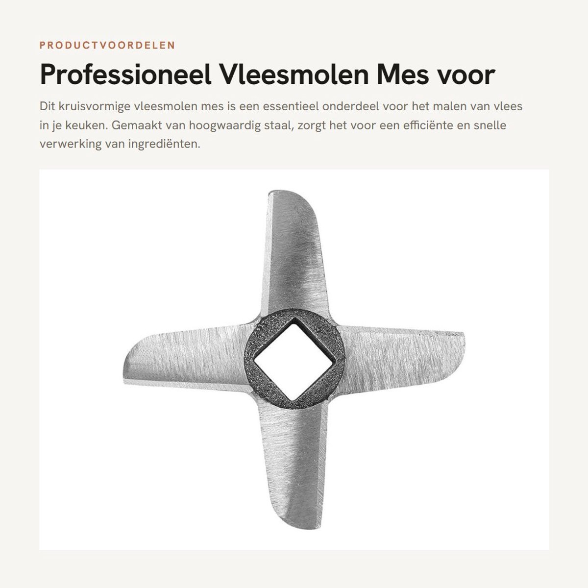 Dailygoods- Vleesmolen Professioneel - Kruisvormig Mes - Staal - Voor Huishoudelijke Keuken - Geschikt voor Worsten - 100% Gloednieuw - Vleesmes