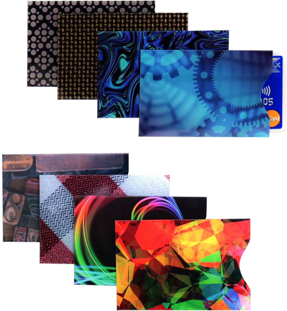 Dailygoods- Creditcard Hoesjes RFID Blokkerend - 8 Stuks - Dun Ontwerp - Bescherming Tegen Identiteitsdiefstal - Geschikt Voor Betaal- en Creditkaarten - Perfect Voor Portemonnee - Kaarthouder