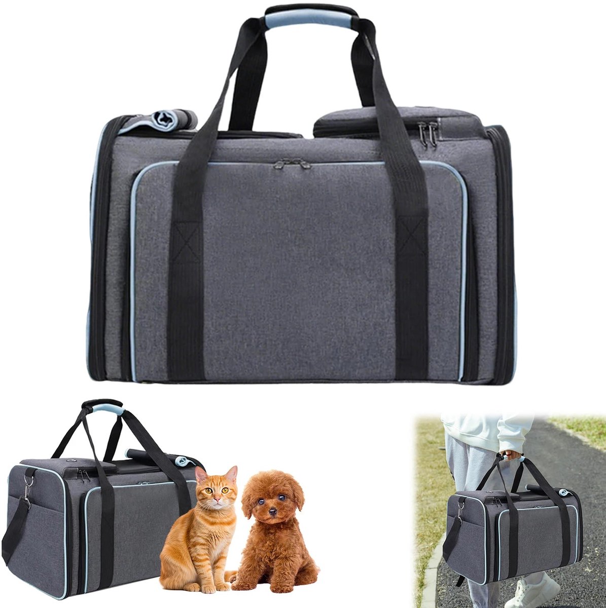 Dailygoods Veelzijdige draagtas voor huisdieren Schoudertas voor huisdieren Comfortabele slaapplaats voor huisdieren Afn