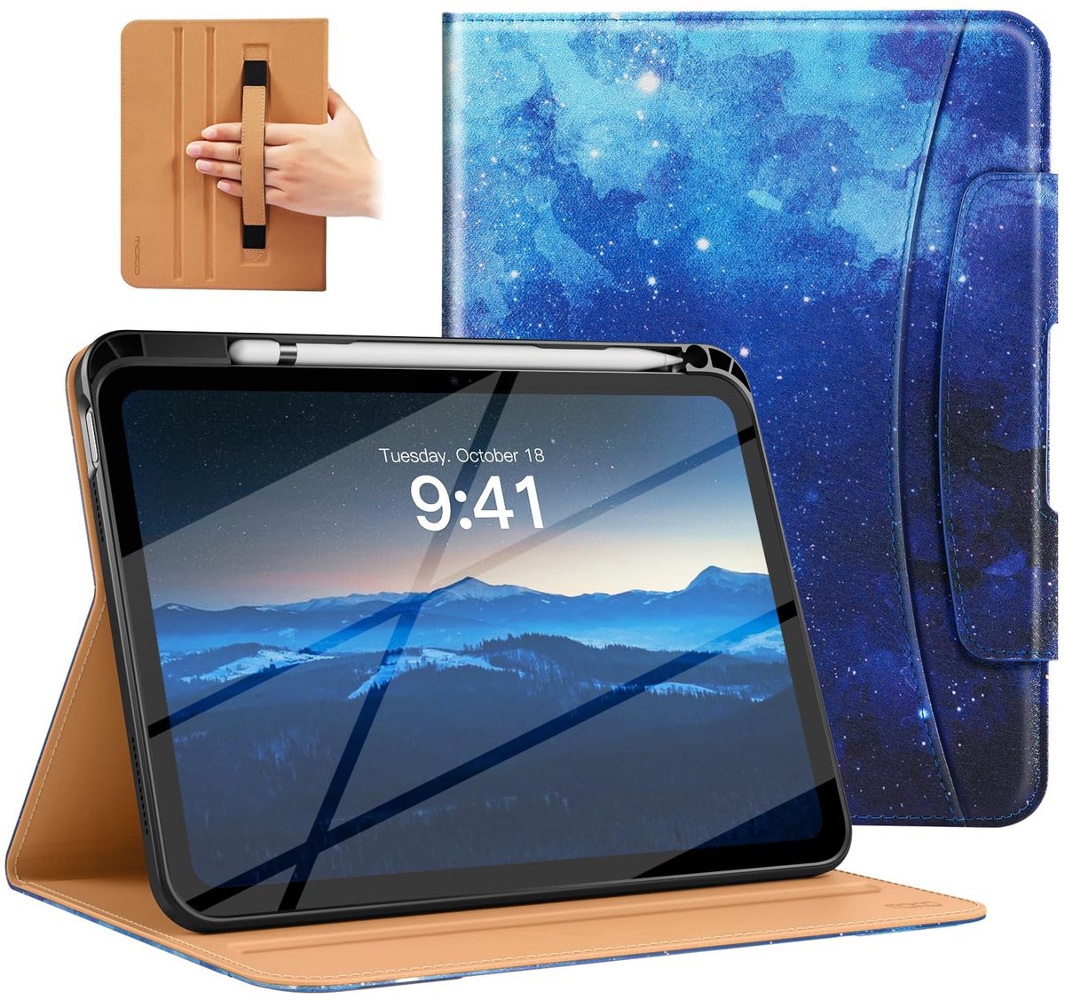 Dailygoods- Hoesje iPad 11e generatie (A16) 11 inch 2025 - iPad 10e generatie 10.9 inch 2022 - Lederen Folio Standaard - Meerdere Kijkhoeken - Antislip Strips - Bescherming en Functionaliteit - Tabletcase