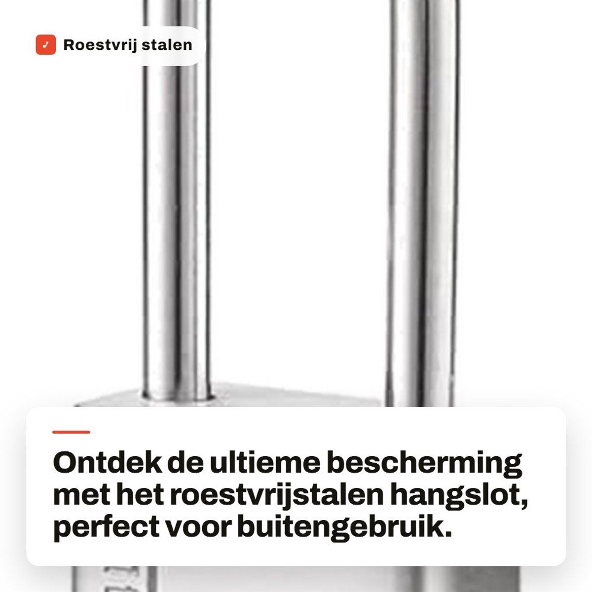 Dailygoods- Hangslot Roestvrij Staal - Waterdicht - Buitenbeveiliging - Hangslot met Sleutel - Lange Beugel - SuperB-niveau Slotcilinder - Beveiligingsslot