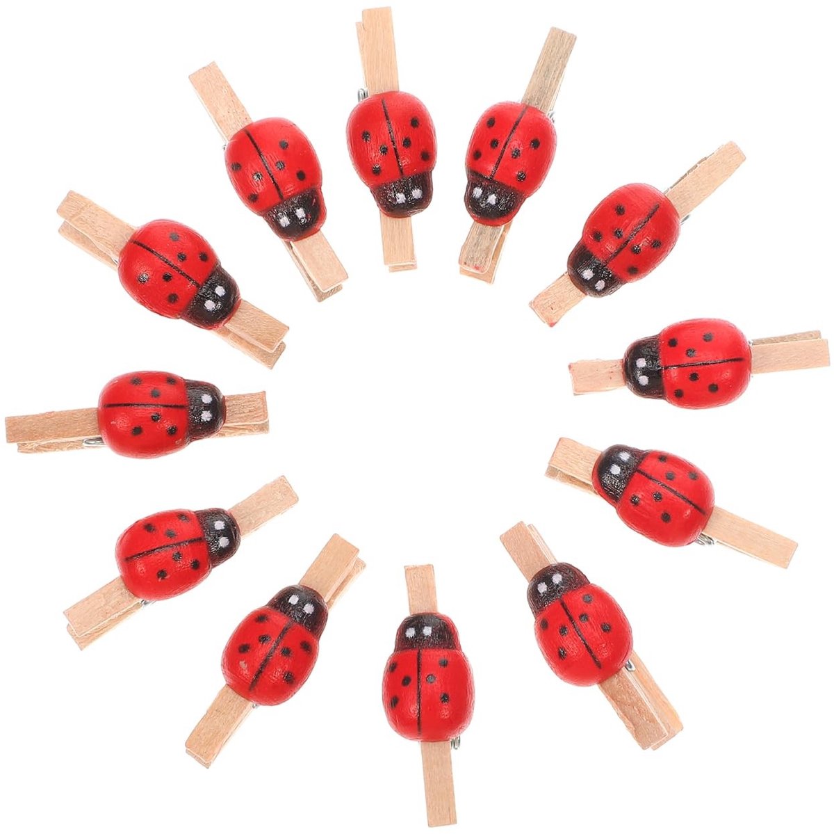 Dailygoods- Houten Deuvels 100 Stuks - Mini-Wasknijpers - Fotoklemmen - Decoratieve Klemmen - Handgemaakt - Natuurlijk Hout