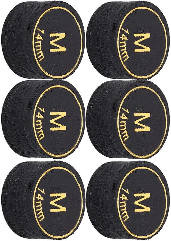 Dailygoods - Billiard Cue Tips - Professionele Multilaag - 6 Stuks 14mm - Pool en Snooker Accessoires - Voor Optimale Speelervaring - Geschikt voor Al van Dailygoods — afbeelding 2