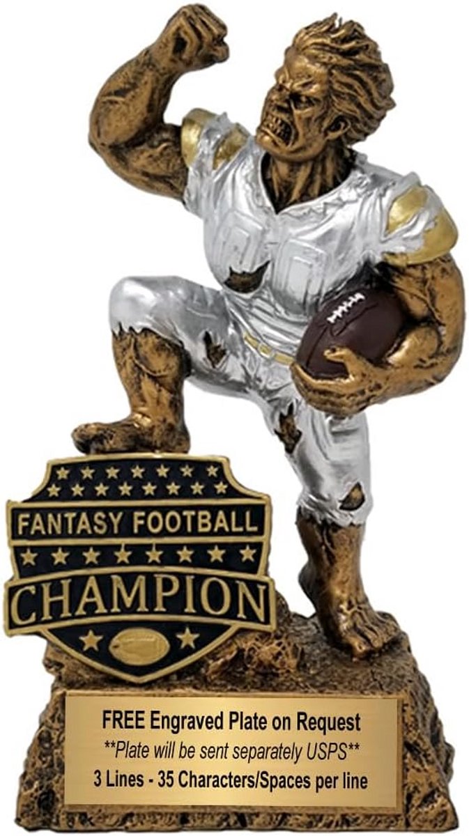 Monstertrofee - Winst Award - Competitie Vieren - Gegoten Hars - 16.5 cm - Goud/Zilver